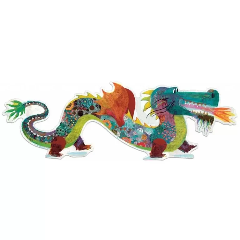 Deux dragons colorés fantastiques avec motifs décorés