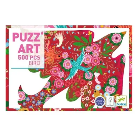 Puzzle Puzz'Art 500 pièces oiseau coloré fleurs