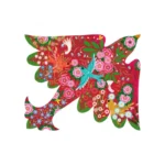Silhouette de vache décorée motifs floraux colorés