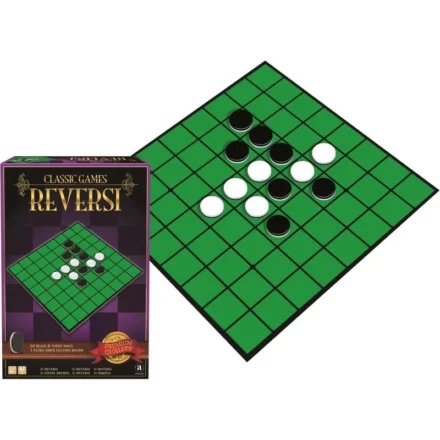 Jeu de société Reversi avec plateau vert et pions noir blanc