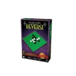 Boîte de jeu Reversi avec plateau vert et pions noirs blancs