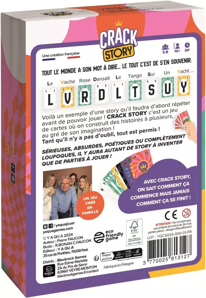 Boîte du jeu de société Crack Story, jeu français créatif