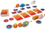 Jeu de société complet avec cartes, jetons et figurines colorées