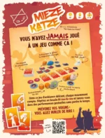 Affiche du jeu Mieze Katze avec composants colorés et chat