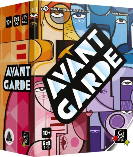 Boîte de jeu de société Avant-Garde avec art abstrait coloré
