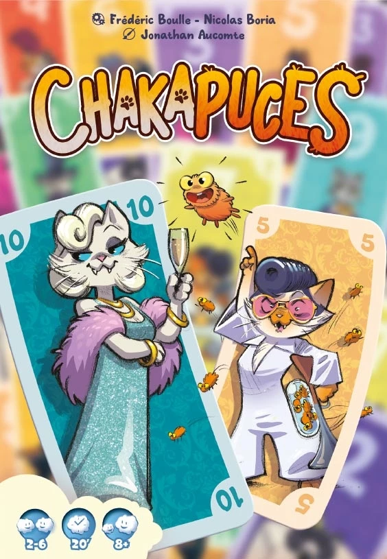 Boîte jeu Chaka Puces avec chats anthropomorphes