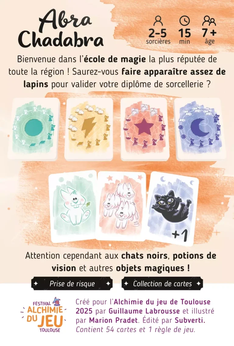 Affiche jeu de cartes Abra Chadabra école magie