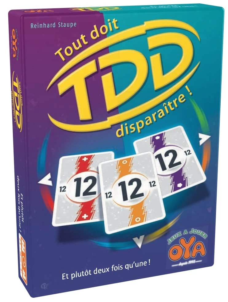 Boîte jeu TDD disparaître cartes numéro douze