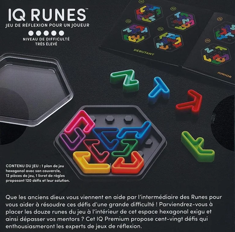 IQ Runes jeu réflexion puzzle coloré pièces neon