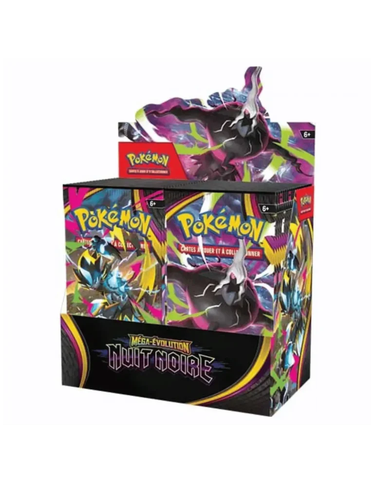 Boîte Pokémon Mega-Evolution Nuitnoire avec Pokémon