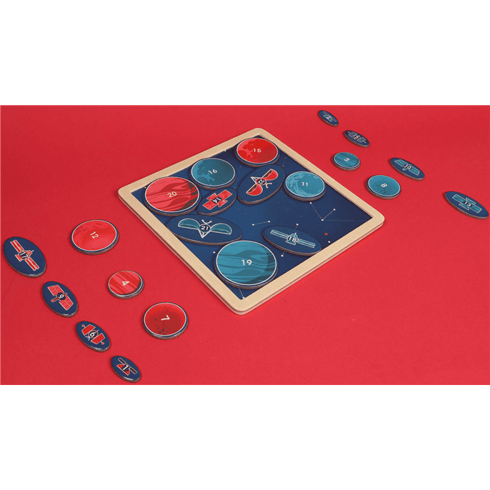 Jeu de plateau aéronautique avec jetons et plateau numéroté