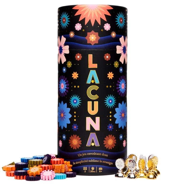 Boîte de jeu Lacuna colorée avec jetons et accessoires