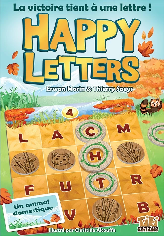 Jeu Happy Letters avec grille de lettres et animaux automne