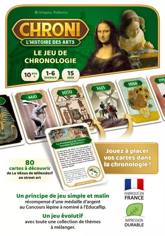 Jeu de société Chroni - Histoire des Arts chronologie