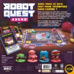 Boîte de jeu Robot Quest Arena avec plateau et figurines colorées