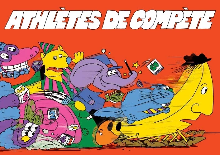 Personnages colorés dessin animé «Athletes de Compète» orange