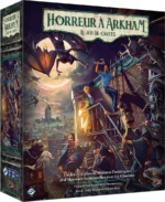 Boîte jeu de cartes Horreur à Arkham illustrée avec créatures surnaturelles
