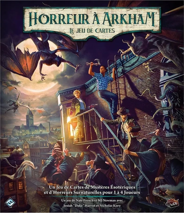 Affiche jeu Horreur à Arkham avec personnages enquête surnaturelle