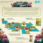 Plateau de jeu Frosted Blooms avec tulipes et paysage néerlandais
