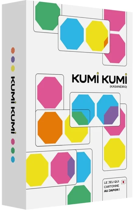 Boîte du jeu Kumî Kumî avec hexagones colorés
