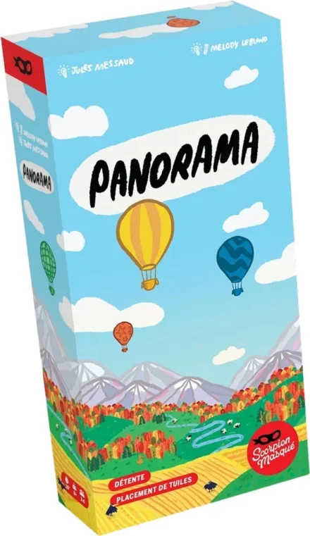 Boîte de jeu Panorama avec paysages et ballons