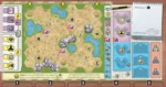 Plateau de jeu Zoo deşenat cu hexagoane și piese colorate