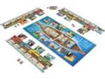 Plateau de jeu maritime avec cartes et pions