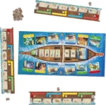 Plateau de jeu maritime avec cartes et pièces