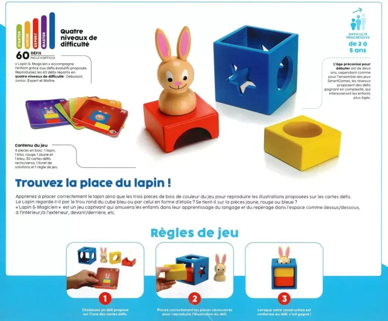 Jeu éducatif Lapin & Magicien pour enfants