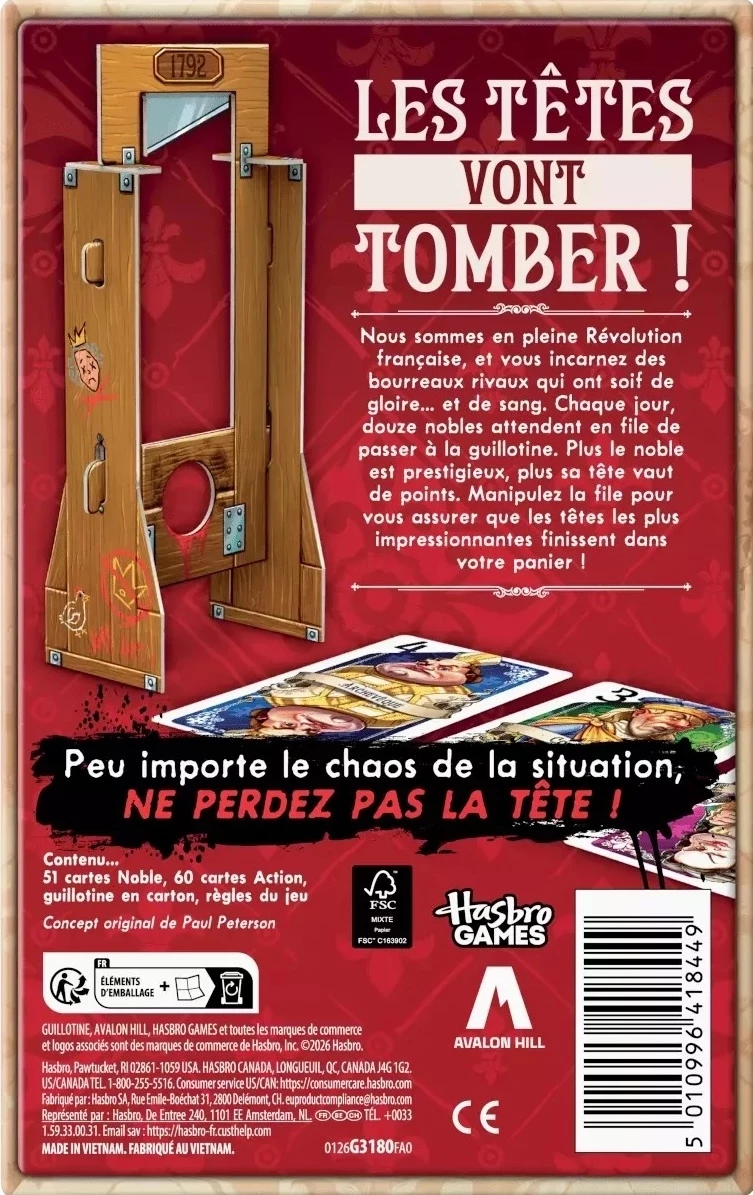 Boîte de jeu Les Têtes Vont Tomber