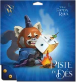 Red panda magicien jouant avec des dés enflammés