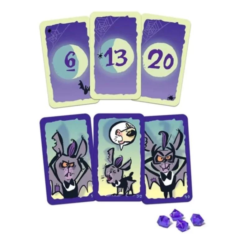 Jeu de cartes Halloween avec nombres et personnages maléfiques