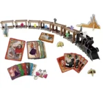 Jeu de société train occidental avec cartes et figurines colorées