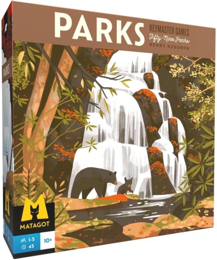 Boîte jeu Parks Keymaster Games avec ours et cascade
