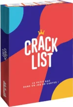 Boîte jeu de cartes Crack List colorée avec couronne