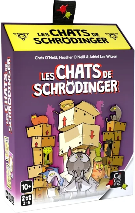 Boîte jeu Les Chats de Schrödinger avec illustrations colorées