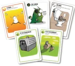 Cartes de jeu humoristiques avec chat zombie et kits désamorçage