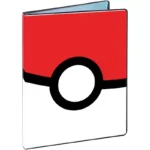 Classeur rouge et blanc avec logo Pokéball noir