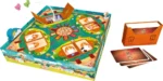 Jeu de société coloré avec cartes et plateau illustré