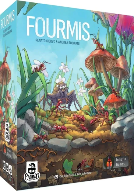 Fourmis jeu de société avec fourmis et champignons colorés