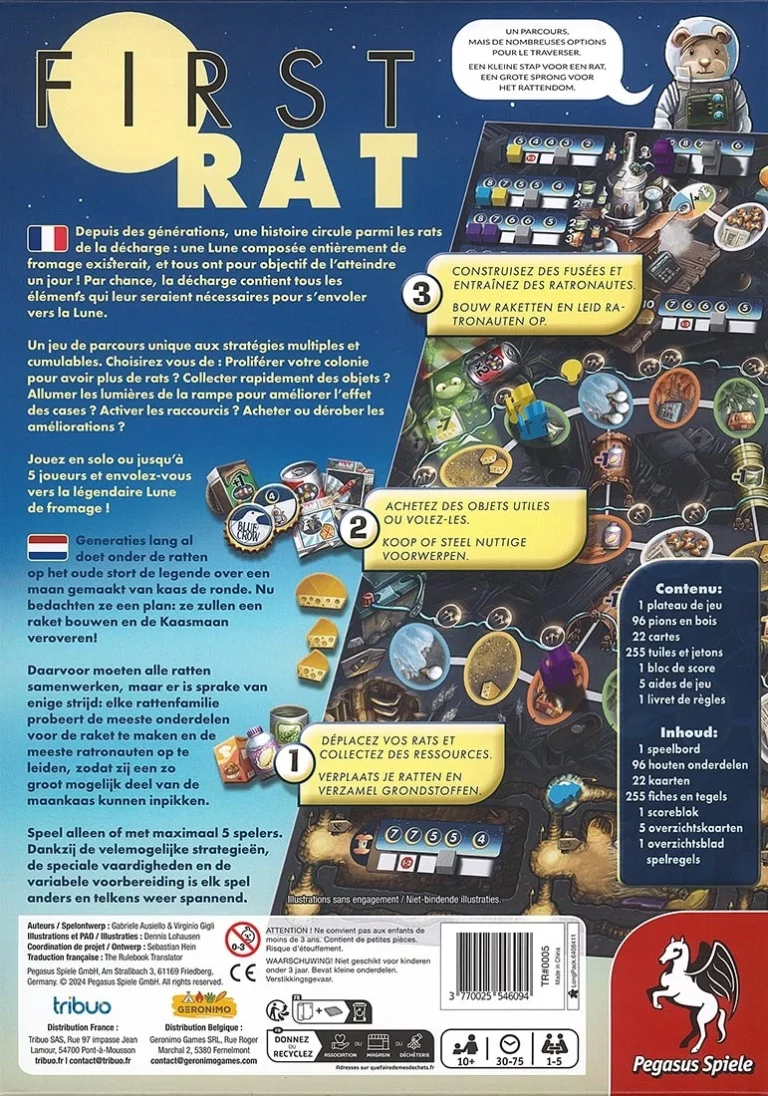 First Rat jeu de société spatial avec rats astronautes