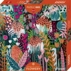 Puzzle 1000 pièces motifs floraux colorés abstraits
