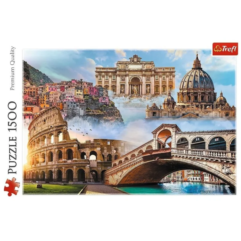 Collage monuments italiens Colosseum Trevi Venise puzzle