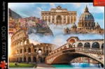 Collage monuments italiens Colosseum Fontaine Trevi Venise Rome