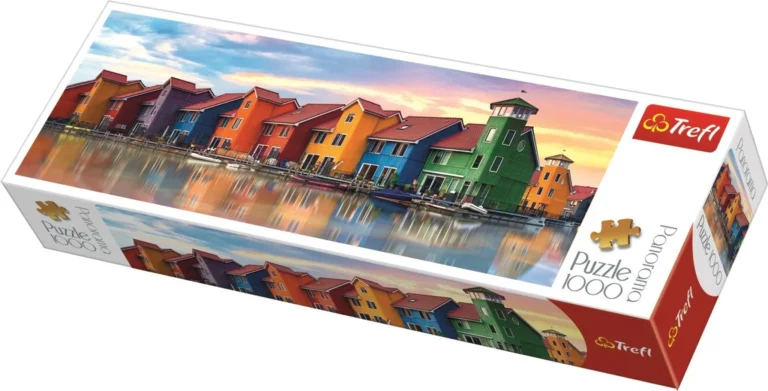 Puzzle Trefl 1000 pièces maisons colorées reflet eau
