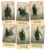 Cartes de jeu historiques avec silhouettes et personnages français