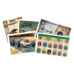 Jeu de course automobile vintage avec cartes et pions numérotés