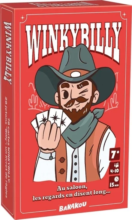 Boîte de jeu Winkybilly cowboy cartes saloon