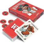 Jeu de cartes Winkybilly avec boîte rouge et pions