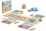 Jeu de société Sanibel avec plateau, cartes et pions colorés